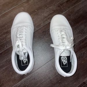 White old school leather vans